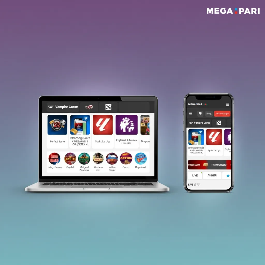 MegaPari mobile UI for Bangladesh with top tabs: Sports, Live, eSports, Casino, Live Casino, Payments, App, Support.