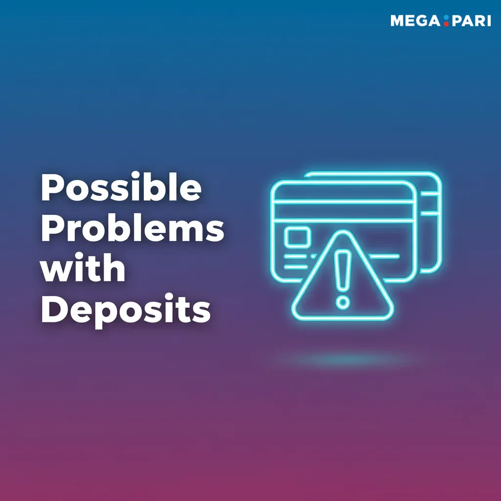 Help graphic: Possible Problems with Deposits—declined, pending, name mismatch, KYC required, or limit exceeded with fixes.