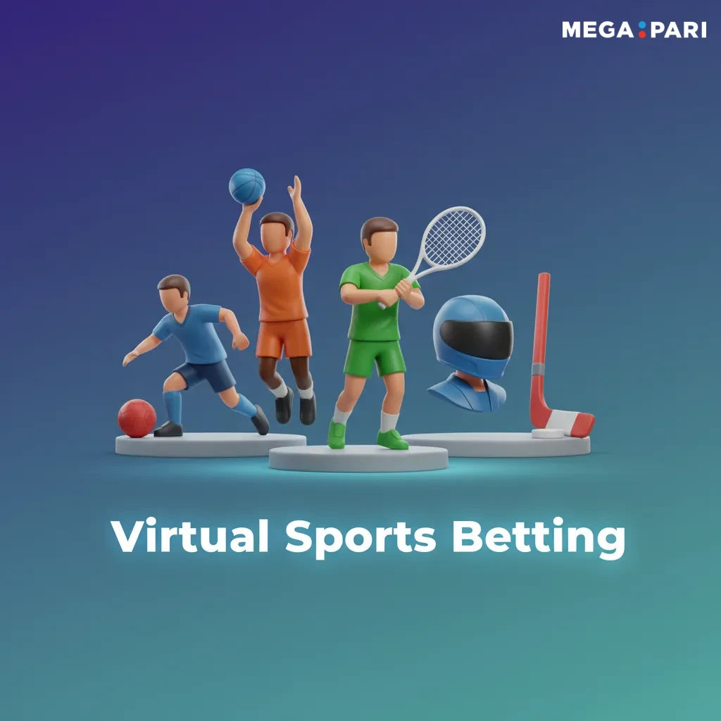 Virtual sports betting interface with football, cricket, horse racing, greyhounds; 24/7 algorithm-driven events every minute.